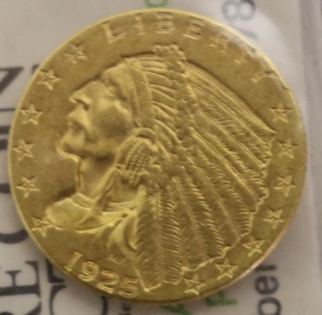 1925-D 2 1/2 U.S. DOLLAR GOLD COIN,
