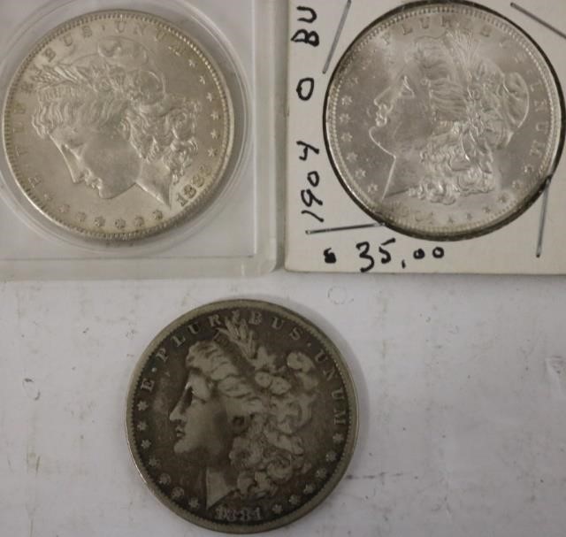 3 MORGAN SILVER DOLLARS INCLUDING 2c2503