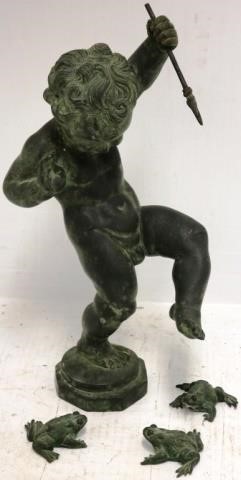 LATE 19TH C BRONZE FIGURE OF PUTTI