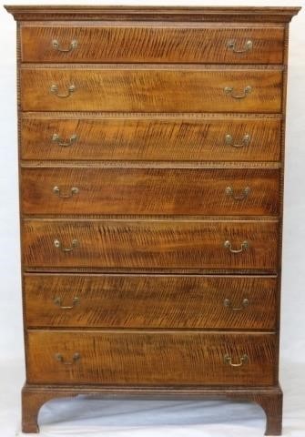 18TH C AMERICAN 7 DRAWER TALL CHEST  2c2507