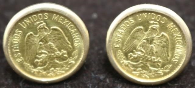 PAIR OF 14KT GOLD CUFFLINKS MEXICAN 2c2560