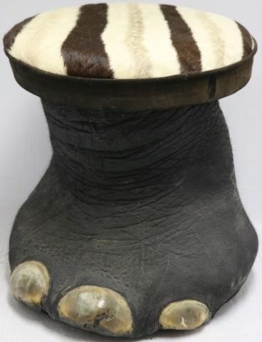 EARLY 20TH C ELEPHANT FOOT FOOTSTOOLWITH 2c2587