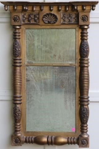 19TH C SPLIT COLUMN LOOKING GLASS