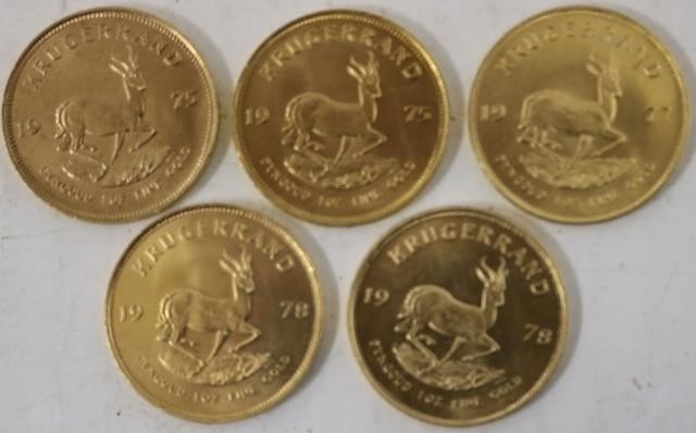 5 KRUGERRAND GOLD BULLION COINS 2c25ee