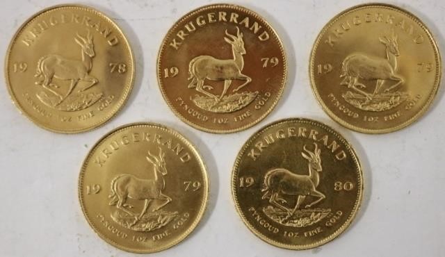 5 KRUGERRAND GOLD BULLION COINS 2c25ef