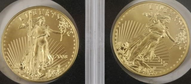 TWO 2008 WALKING LIBERTY 1 OZ  2c25f2