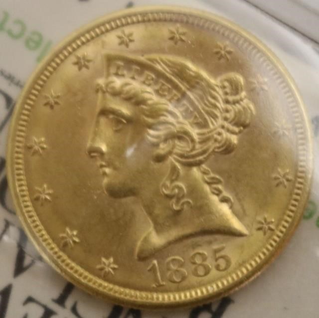 1885-S $5 GOLD LIBERTY HEAD COIN