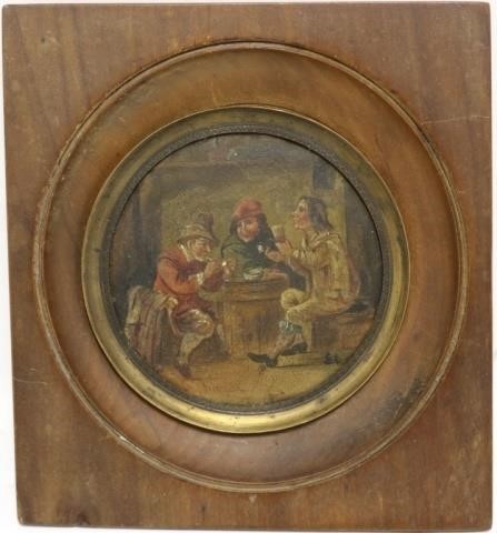 MINIATURE 19TH C PAINTING ON COPPER  2c2618