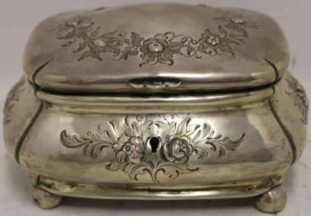 19TH C COIN SILVER JEWELRY CASKET 2c2622