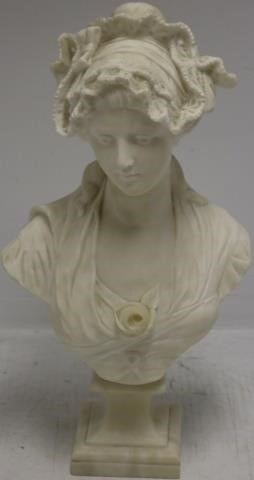 19TH C ALABASTER BUST OF A WOMAN 2c2633