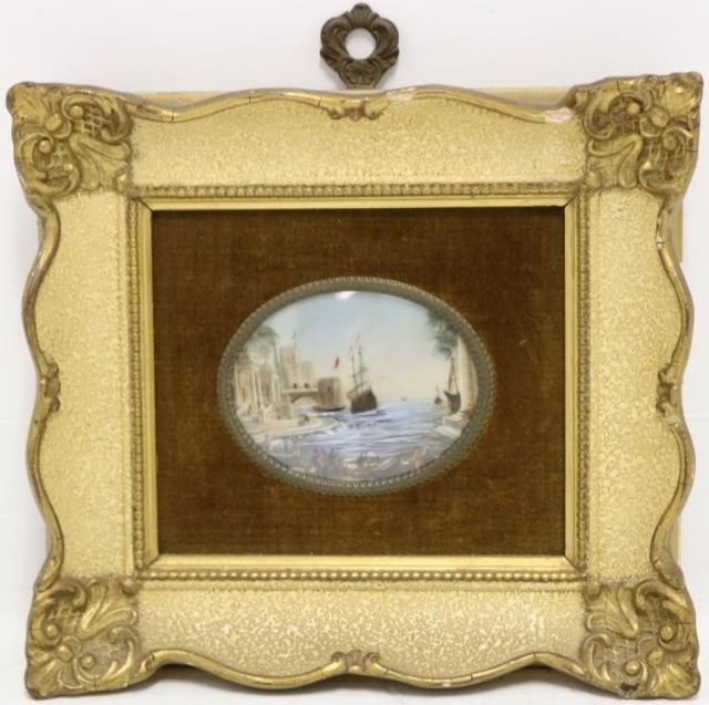 19TH C OVAL MINIATURE PAINTING  2c263e