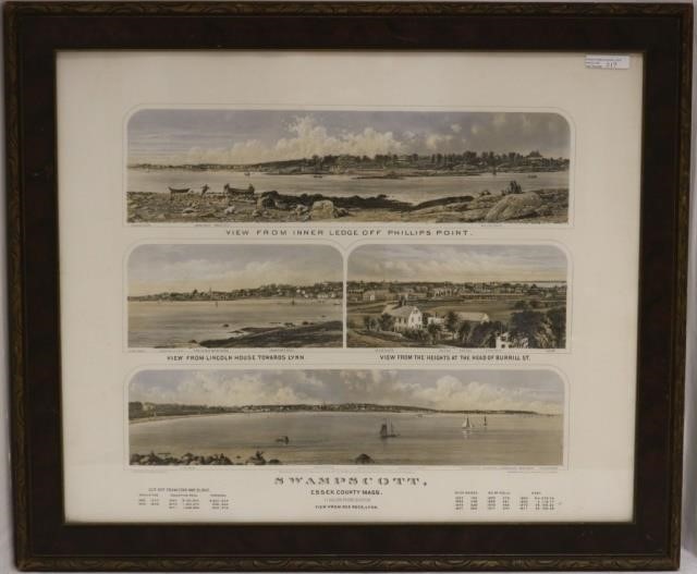 COLORED LITHOGRAPH TITLED "SWAMPSCOTT",