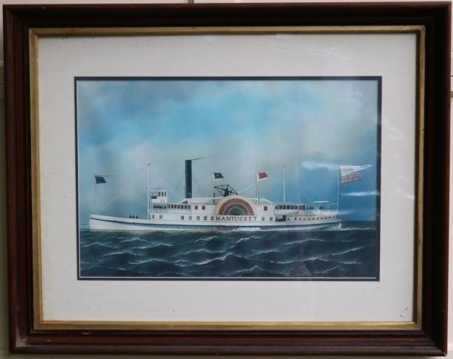 COLORED LITHOGRAPH OF STEAMSHIP 2c267d