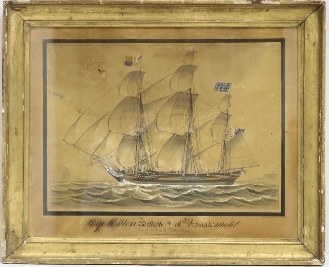 19TH C WATERCOLOR ON PAPER DEPICTING