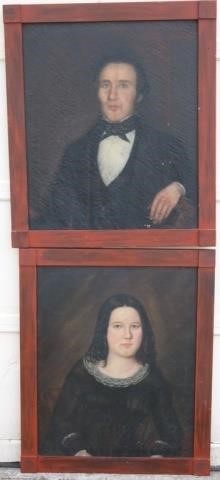 TWO 19TH C AMERICAN PORTRAITS OF