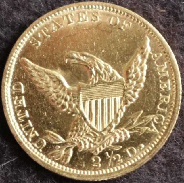 1838 2 1 2 DOLLAR GOLD COIN PHILADELPHIA  2c26b9