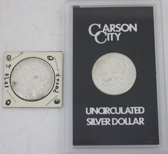 2 MORGAN SILVER DOLLARS TO INCLUDE