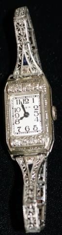 14KT. ART DECO WHITE GOLD ELGIN LADYS