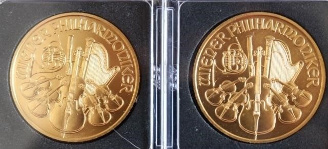 TWO 2005 100 EURO GOLD COINS, REPUBLIK