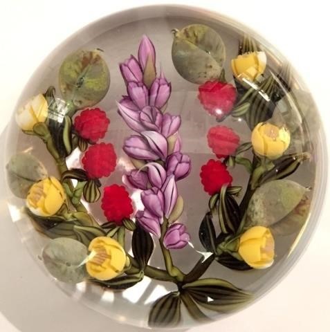 CLINTON SMITH PAPERWEIGHT, FLORAL