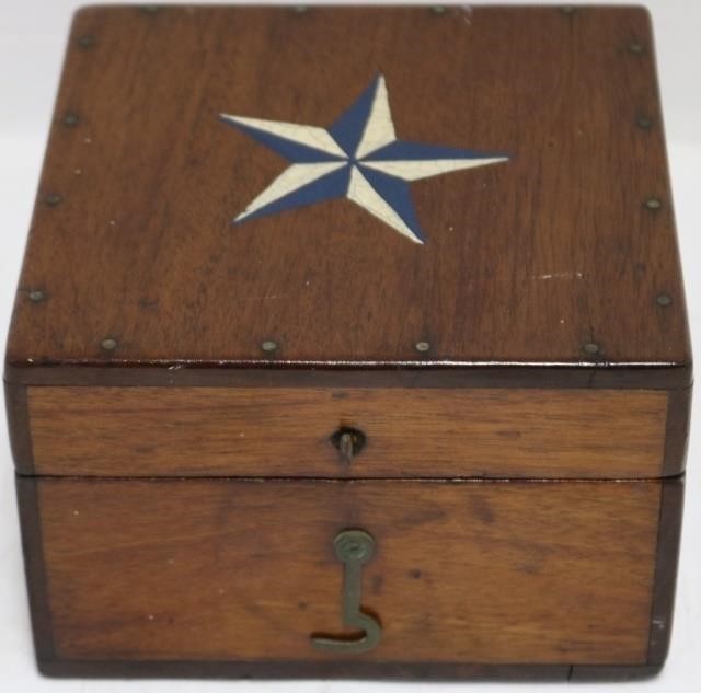 LATE 19TH C BOXED WET COMPASS,