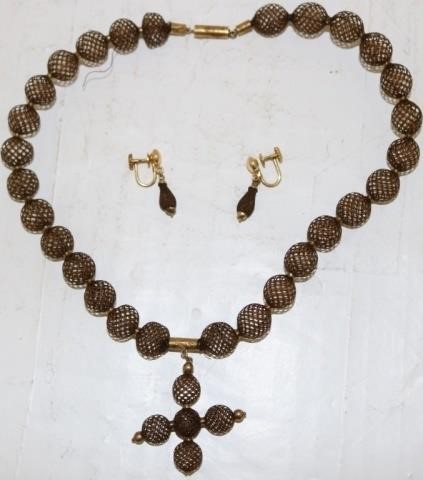 19TH C HAIR JEWELRY NECKLACE ALONG 2c27ab