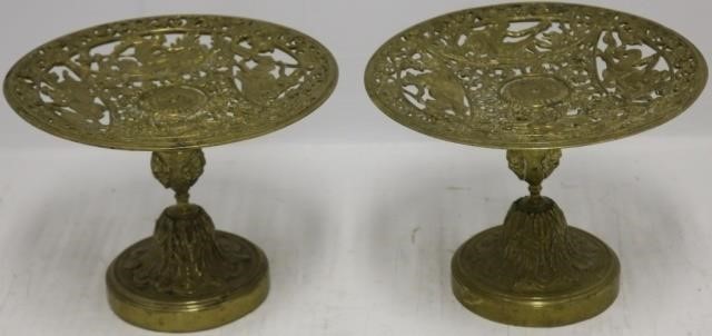 PAIR OF 19TH C BRASS CLASSICAL