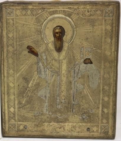 EARLY 19TH C RUSSIAN ICON ENGRAVED