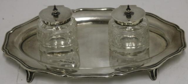 ENGLISH STERLING SILVER INK STAND WITH