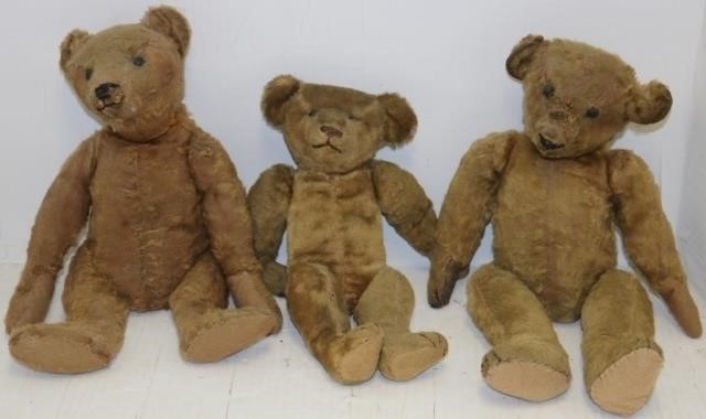 3 EARLY 20TH C MOHAIR TEDDY BEARS 2c2849