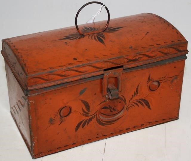EARLY 19TH C TIN DOCUMENT BOX WITH 2c2874