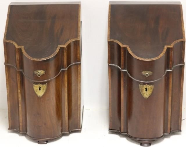 PAIR OF 19TH C ENGLISH INLAID MAHOGANY 2c2889