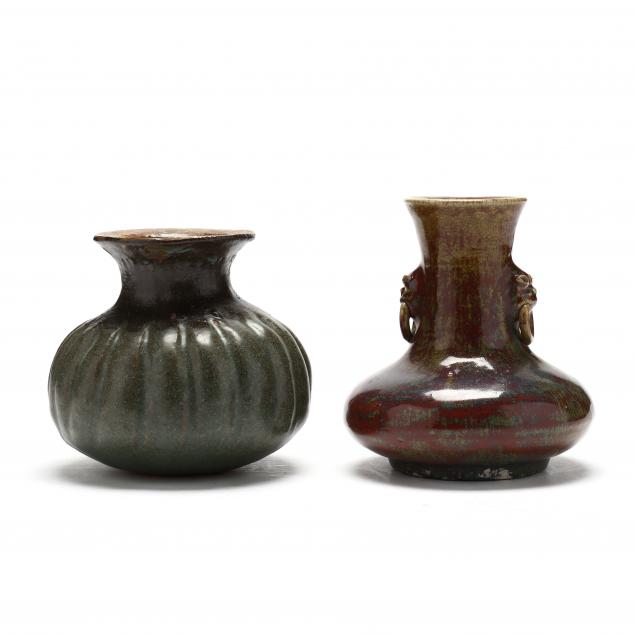 TWO ASIAN STYLE VASES 20th century  2c512d