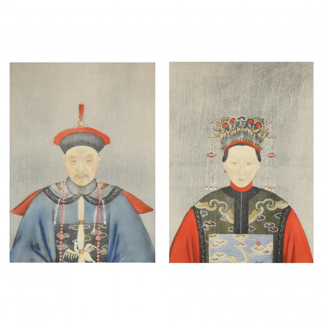 A PAIR OF CHINESE ANCESTOR PORTRAITS
