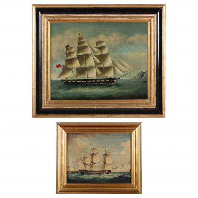 TWO FRAMED NAUTICAL SCENES PICTURING 2c51f6