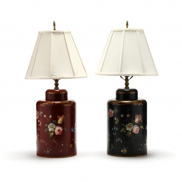 PAIR OF DECORATIVE FLORAL PAINTED