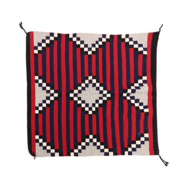 NAVAJO RUG Blue and red stripes