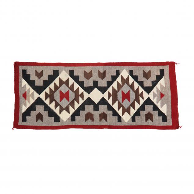 NAVAJO RUG Gray field with repeating
