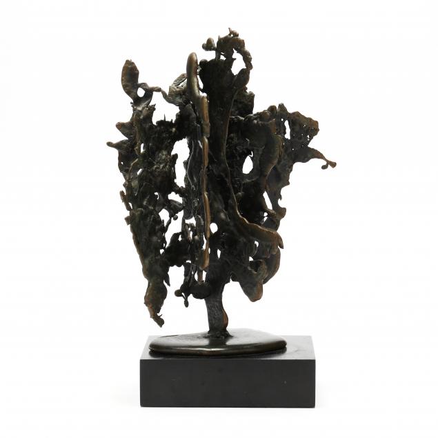 BRUTALIST BRONZE TABLE SCULPTURE,