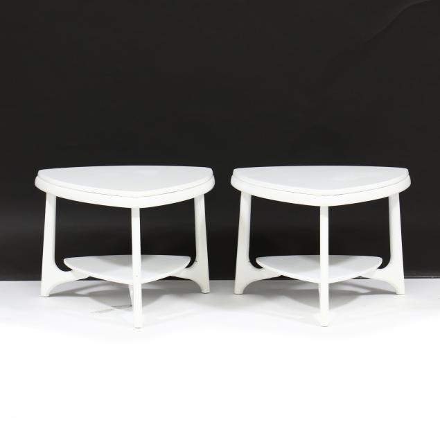 PAIR OF LACQUERED MID-CENTURY SIDE TABLES