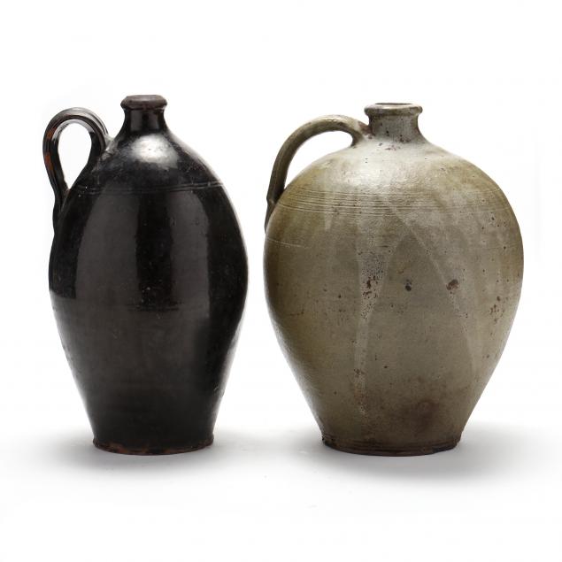 TWO ALKALINE GLAZED JUGS 19TH 2c56cc