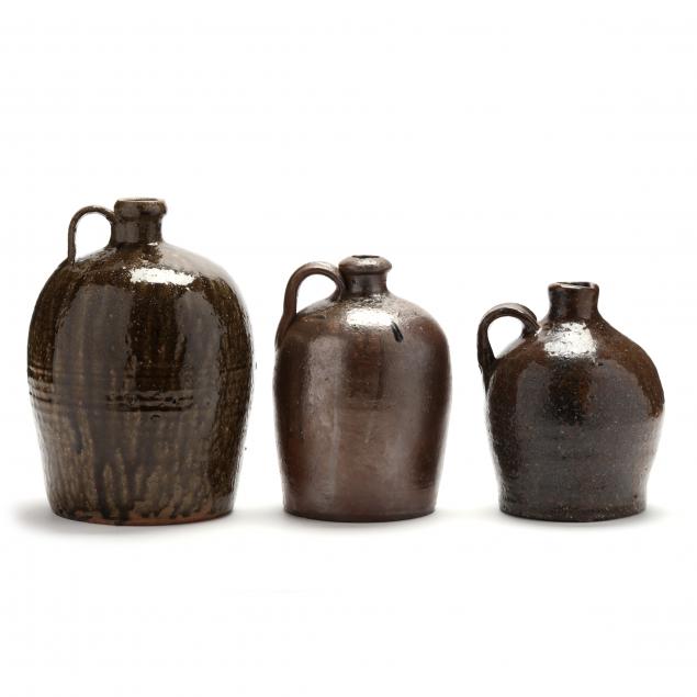 THREE ALKALINE GLAZED JUGS WESTERN 2c56cd