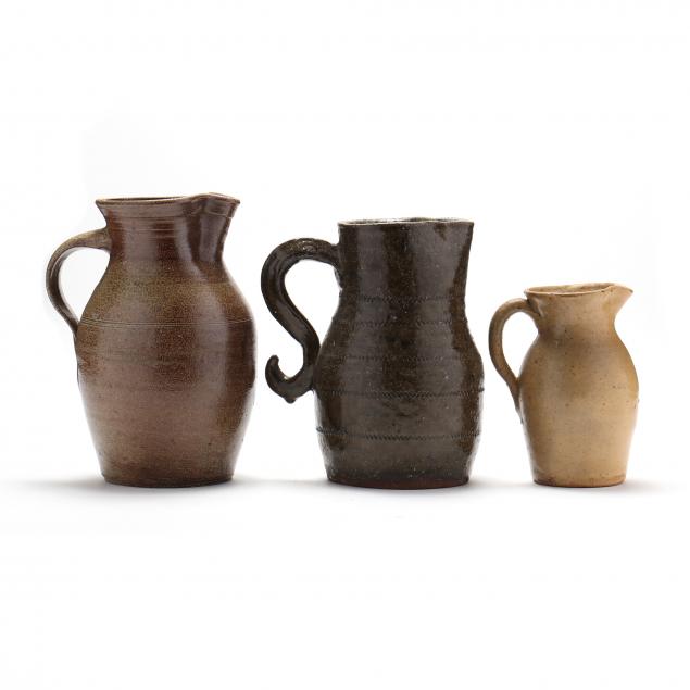 THREE SOUTHERN POTTERY STONEWARE