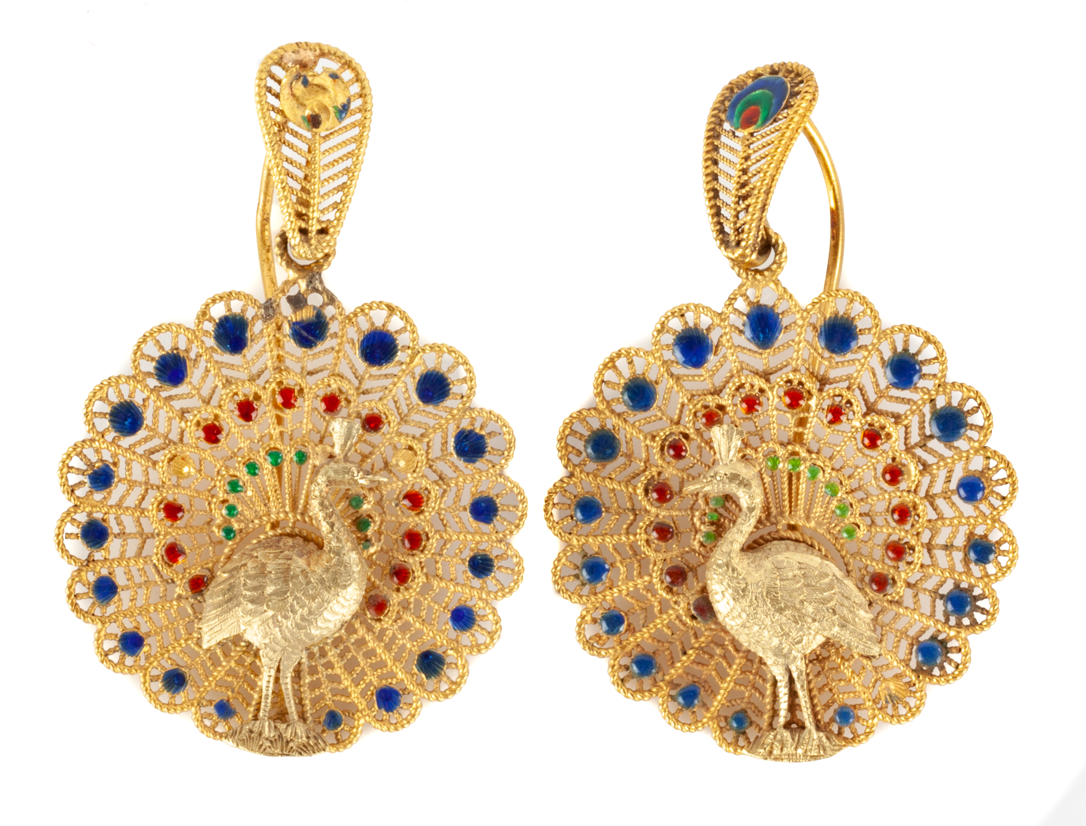 INDIAN GOLD AND ENAMELED PEACOCK 2c8662