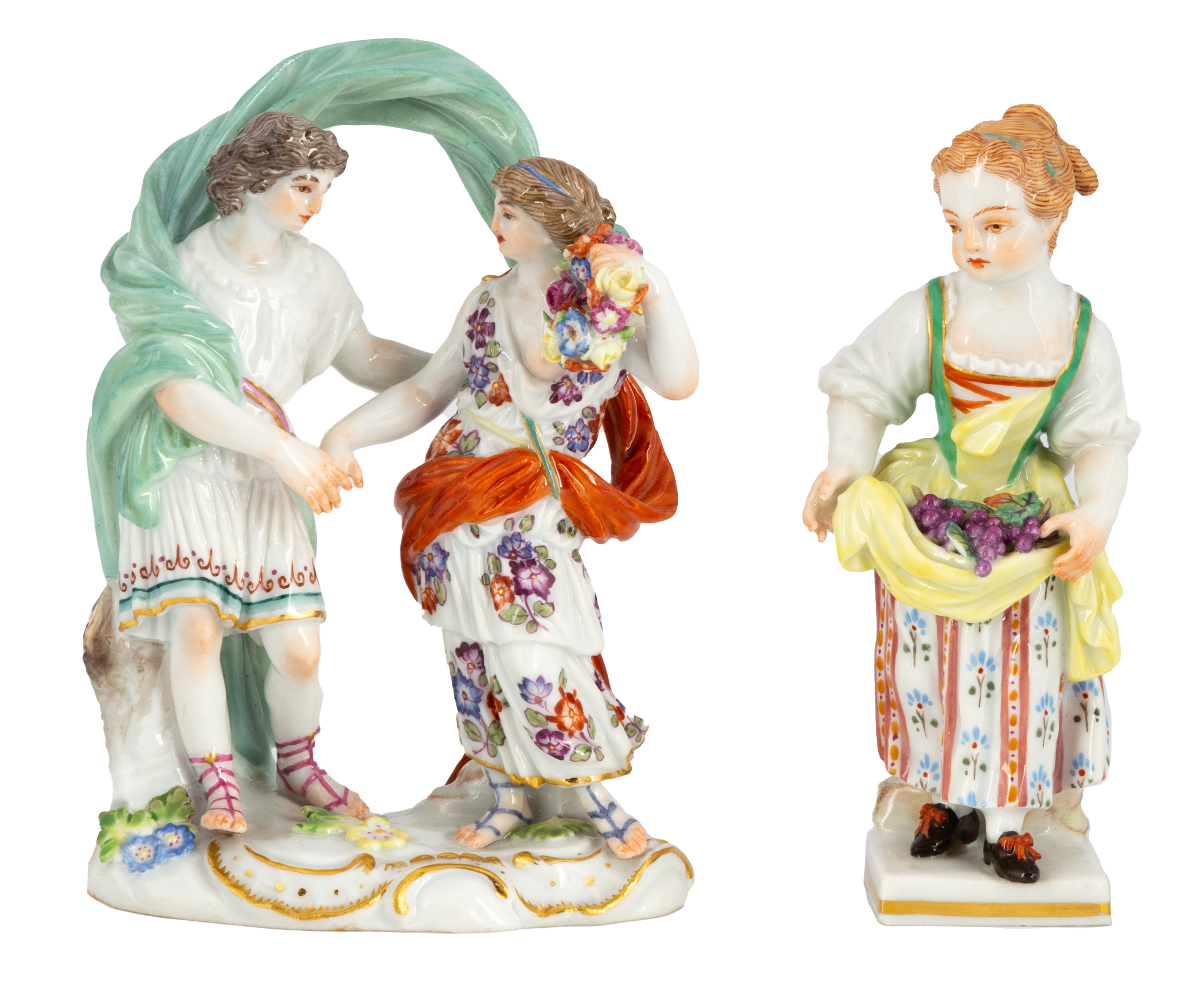 TWO MEISSEN FIGURINES 19th century.