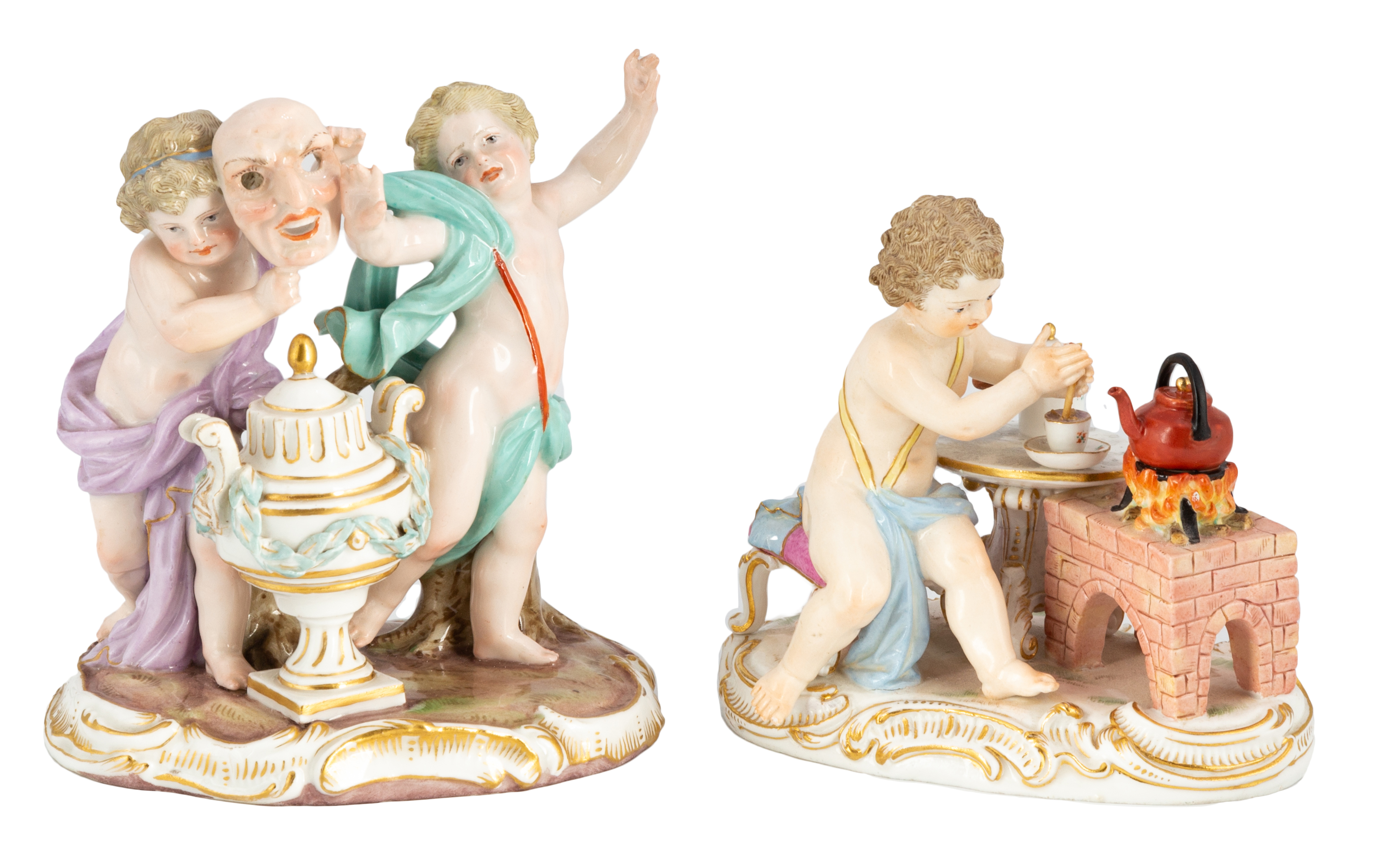 TWO MEISSEN FIGURINES OF PUTTI 2c8669