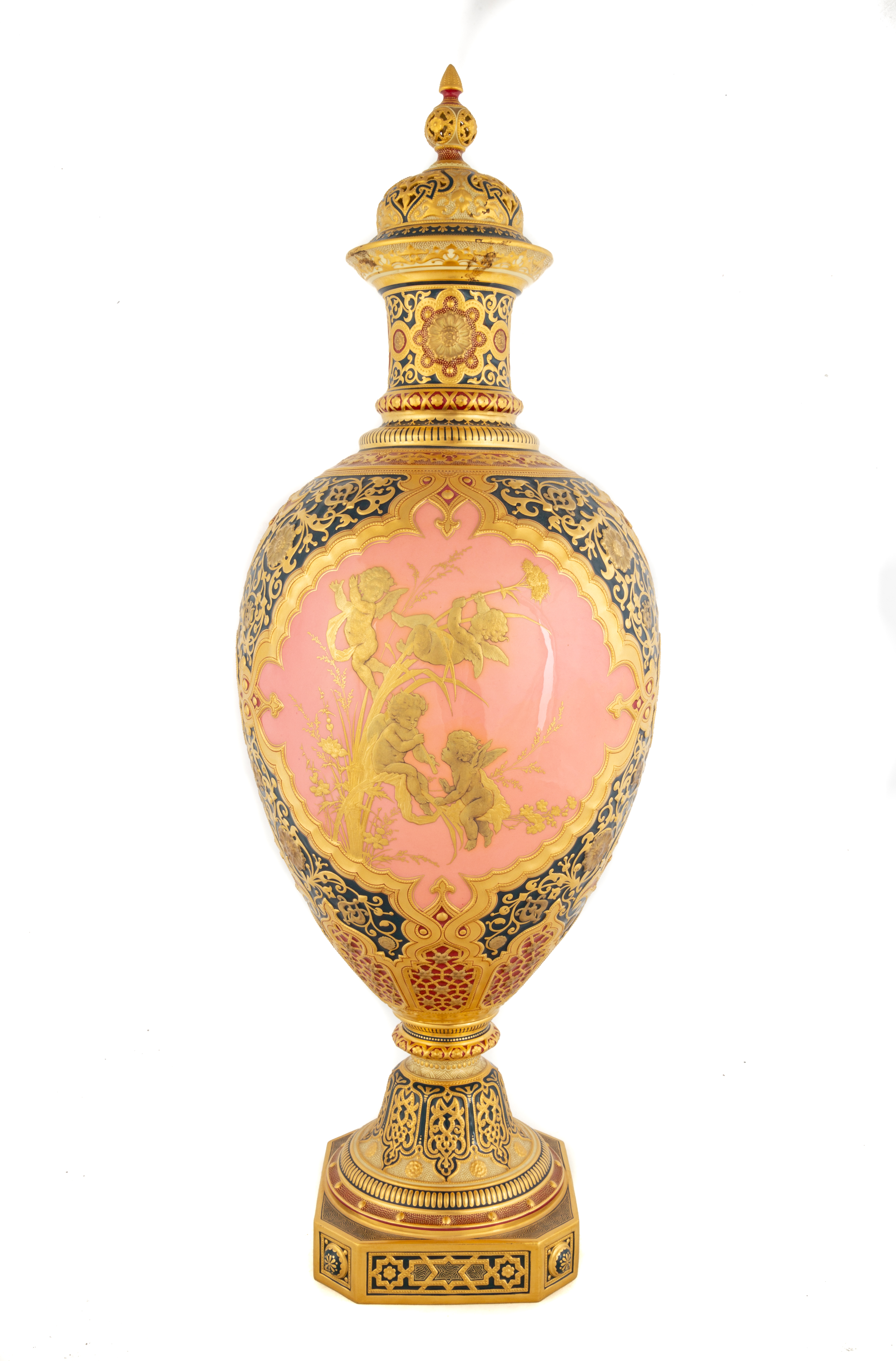 ROYAL CROWN DARBY COVERED URN 19th 2c867d
