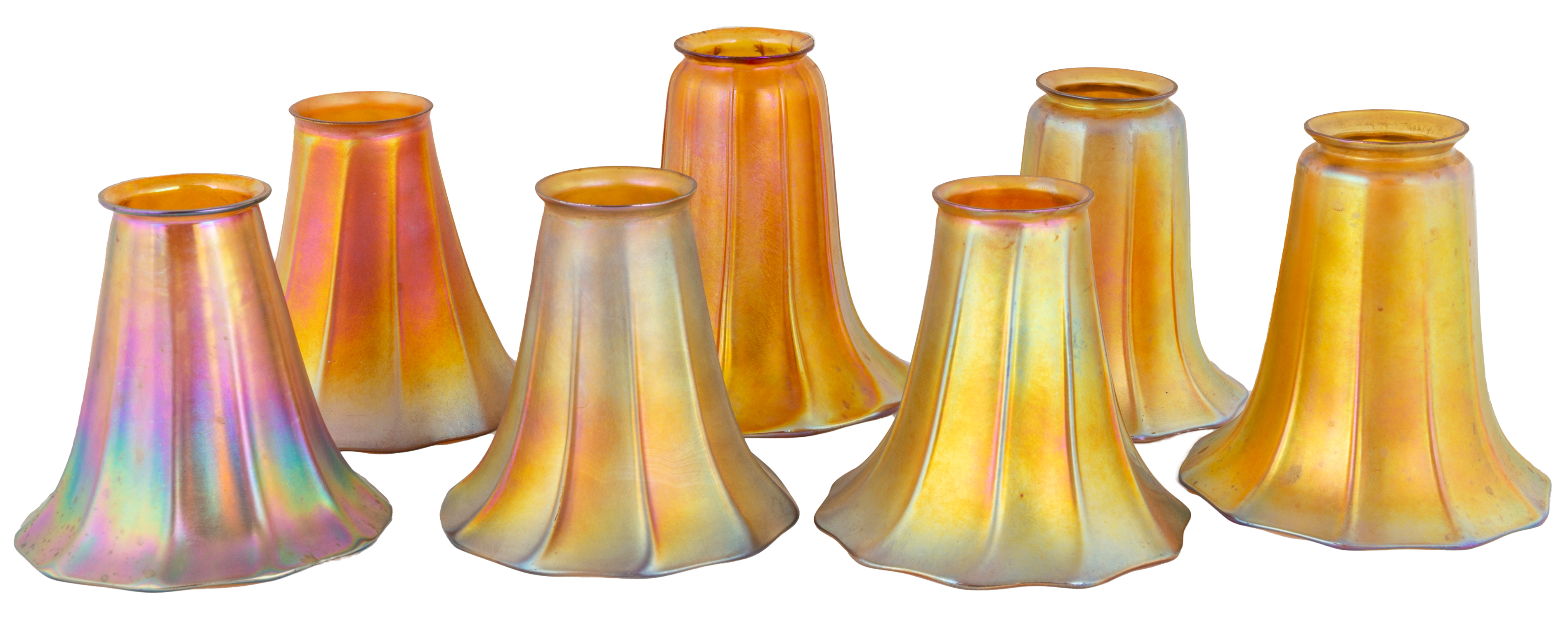  7 VARIOUS STEUBEN ART GLASS SHADES 2c8694