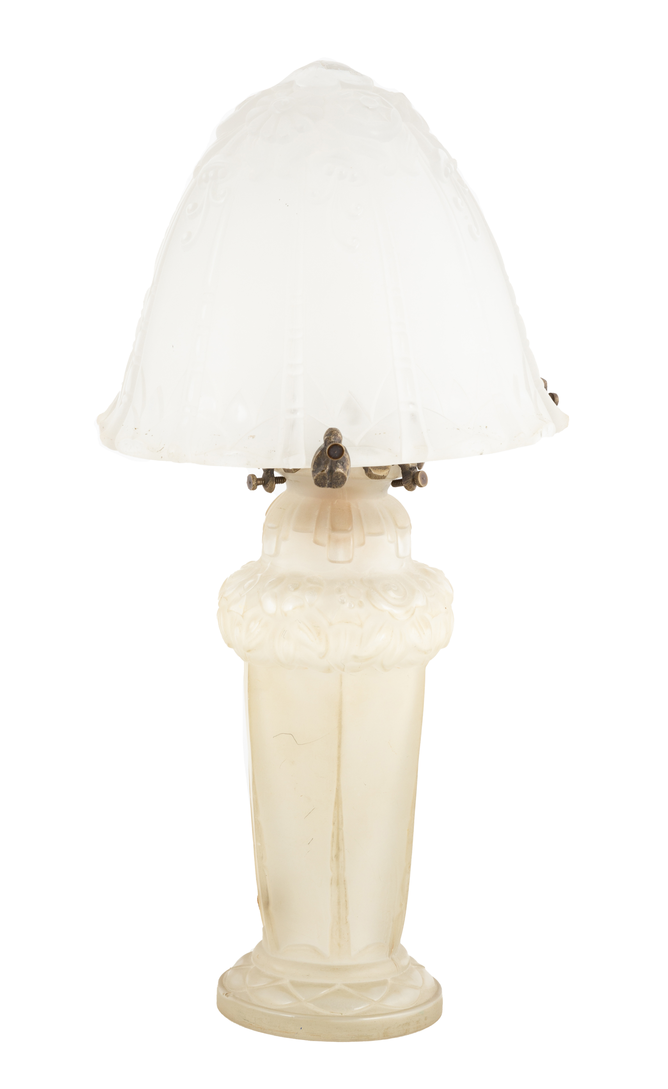 FRENCH ART DECO FROSTED GLASS LAMP 2c86f1