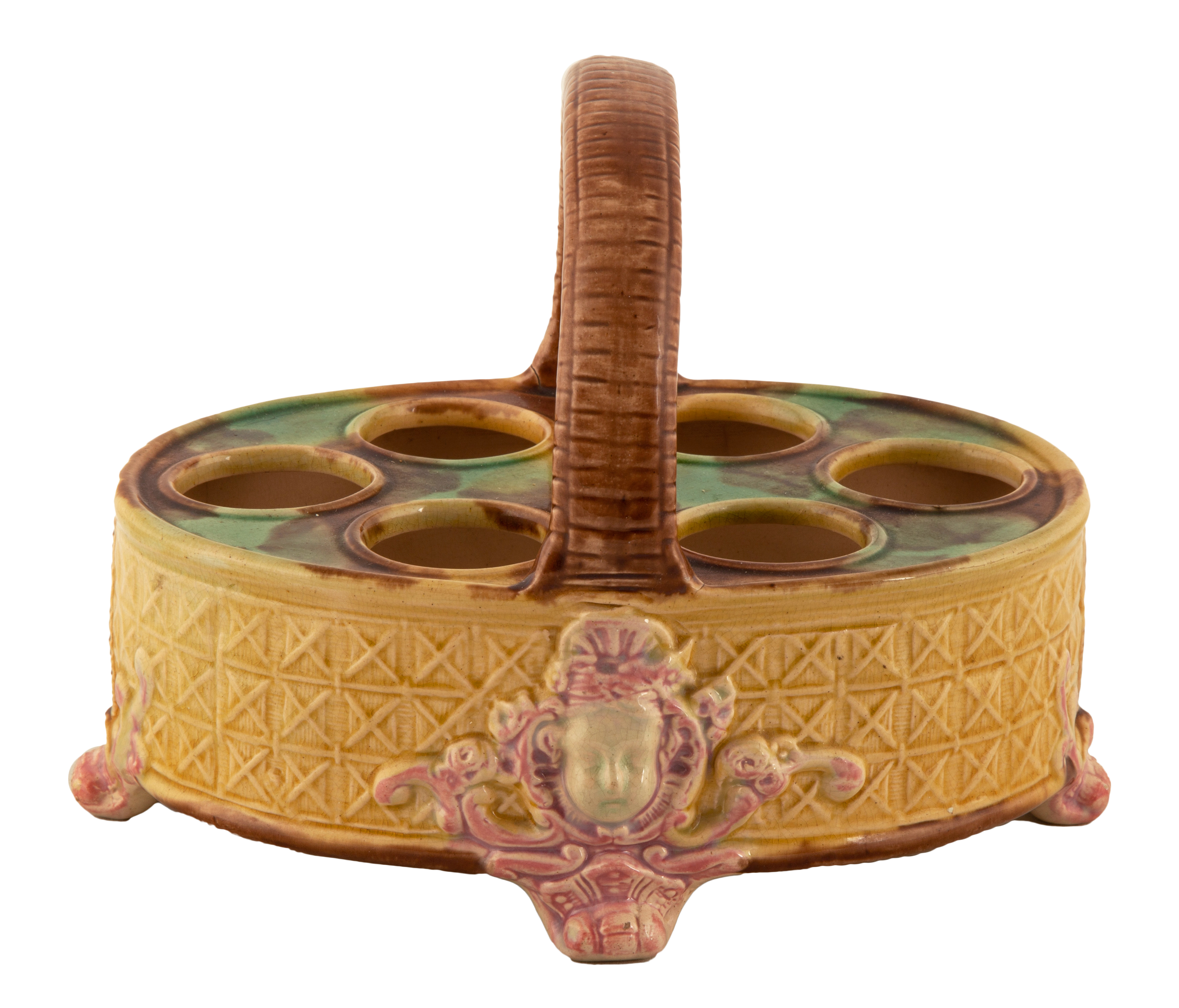 MAJOLICA EGG SERVER Majolica Egg Server